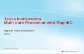 Texas Instruments Multi-core Processor with RapidIO · TI Confidential – NDA Restrictions KeyStone Serial RapidIO Overview • KeyStone Serial RapidIO Support – 1.25, 2.5, 3.125,