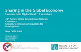 Sharing in the Global Economy - The Center for Health ... · allows non-profit organizations other social organizations even governments to think about taking this on and trying the