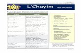 L’Chayim · 2014. 9. 22. · L’Chayim HIGH HOLY DAYS For those receiving L’Chayim by e-mail, please print off the calendar! (pages 1-2) so that you can display your hard copy