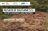 RISKIER BUSINESS - The RSPB · SUMMARY - RISKIER BUSINESS: THE UK’S OVERSEAS LAND FOOTPRINT This summary is based on the full report, Riskier Business: the UK’s Overseas Land