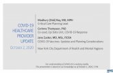 Madhury (Didi) Ray, MD, MPH COVID-19...This presentation is based on our knowledge as of October 1, 2020, 5 PM. Madhury (Didi) Ray, MD, MPH Critical Care Planning Lead Corinne Thompson,