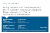 Doing Business with the Government? DOJ’s Pursuit of Fraud and … · 2018. 12. 31. · (1) The initiation of a university research study of Anatabloc; (2) A financial grant from