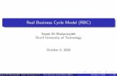 Real Business Cycle Model (RBC)gsme.sharif.edu/~madanizadeh/Files/macro2/Files/RBC.pdf · Steps to Solve Dyanmic Models 1 FOCs 2 Solve for Steady States 3 (Log-Linearize) 4 Solve