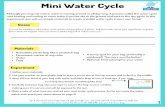 Mini Water Cycle - PWCSA Water Cycle Experiment_1.pdfMini Water Cycle O b s e r v a tio n s 2. Four hours after beginning your water cycle Here is what is happening inside of your