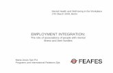 EMPLOYMENT INTEGRATION · FEAFES: Spanish Confederation of Groupings of Families and People with Mental Illness. 2.-The Situation of employment of people with mental illness in Spain.