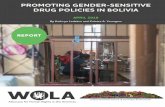 PROMOTING GENDER-SENSITIVE DRUG POLICIES IN BOLIVIA · 2018. 4. 25. · drug dependency as reasons for engagement in illicit activity. Many mentioned sustained physical, psychological,