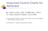Improved Control Charts for Attributes - Pyzdek Institute · Improved Control Charts for Attributes By: David Laney, CQE, CSSBB (Sec. 1501) To: ASQ, Atlanta Chapter, 9/21/2006 As