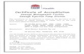 Certificate of Accreditation · Certificate of Accreditation Sewage Management Facility Sewage Ejection Pump Station This Certificate of Accreditation is issued by the Secretary of