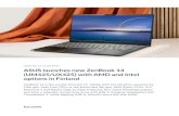 ASUS launches new ZenBook 14 (UM425/UX425) with AMD …...2020-06-22 11:00 EEST ASUS launches new ZenBook 14 (UM425/UX425) with AMD and Intel options in Finland ZenBook 14 is the world’s