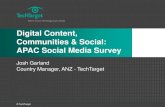 Digital Content, Communities & Social: APAC Social Media ... · TechTarget Social Media Survey Overview Global enterprise ITDM social media activity survey - 182 ASEAN respondents