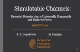 SimulatableChannels - AsiacryptSimulatableChannels: Extended Security that is Universally Composable and Easier to Prove. ASIACRYPT 2018 J. P. Degabriele M. Fischlin 1