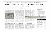 Newsletter from the Moravian Archives, Bethlehem PA Voices ......Unitas Fratrum was published in 1505. The 1576 hymnal is a new edition of the 1561 hymn book, but it stands out be-cause