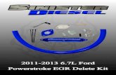 2011-2013 6.7L Ford Powerstroke EGR Delete KitAlways wear eye protection when working on or under any vehicle. Note: With a used vehicle, we suggest using a penetrating spray lubricant