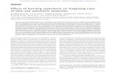 Effects of learning experience on forgetting rates of item and …learnmem.cshlp.org/content/23/7/365.full.pdf · 2016. 6. 16. · Research Effects of learning experience on forgetting
