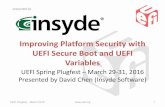 Improving Platform Security with UEFI Secure Boot and UEFI ......Mar 18, 2016  · UEFI Secure Boot Database UEFI Plugfest –March 2016 8 PK KEK db dbx dbt dbr Update Enable Update