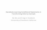 Iteravely*Learning*Condi&onal*Statements*in* Transforming ...usc-isi-i2. A*DataTable* Accessi on Credit(