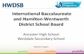 International Baccalaureate and Hamilton-Wentworth District … · 2019. 12. 19. · International Baccalaureate and Hamilton-Wentworth District School Board. Ancaster High School