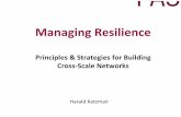Managing Resilience - FAS.research · 5/26/2011  · Capacity Building Capacity building effect of participating in cooperative, mutual beneficial cycles (Ulanowicz) Capacity building