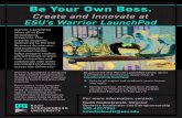 Be Your Own Boss. - esu.edu · Be Your Own Boss. Create and Innovate at ESU’s Warrior LaunchPad. Created Date: 1/8/2018 10:21:42 AM ...