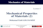 Mechanical Properties of Materials (2)€¦ · Poisson’s Ratio Q lat long H Q H Poisson’s ratio is a dimensionless quantity, For most nonporous solids it has a value that is generally