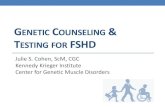 ENETIC COUNSELING ESTINGFOR FSHD - Treatment · Fresh IVF Cycle $12,400* ICSI ~ $1,500 Medications ~ $3,000-5,000 PGD ~ $5,000 TOTAL ~20,000-25,000 •Costs and insurance coverage