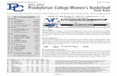 2011-2012 Presbyterian College Women’s Basketball · The Presbyterian College women’s basketball team (5-4) hosts the Montreat College Cavaliers (9-2) on Friday evening at 7 p.m.
