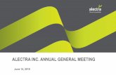 ALECTRA INC. ANNUAL GENERAL MEETING · 2019. 6. 14. · • Regulated business comprises approximately 97% of Total assets and approximately 96% of consolidated EBITDA • Non-regulated