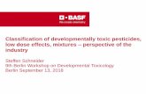 Classification of developmentally toxic pesticides, low ... · Steffen Schneider 9th Berlin Workshop on Developmental Toxicology Berlin September 13, 2018 . ... PowerPoint-Präsentation