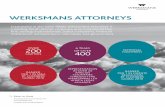 061385 WERKSMANS brochure · 2018. 12. 12. · A TEAM OF OVER 400 OVER 200 LAWYERS NATIONAL FOOTPRINT RANKED TIER 1 IN DISPUTE RESOLUTON BY CHAMBERS GLOBAL 2016 RANKED TIER 1 IN M&A