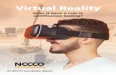 Virtual Reality - NCCCO Foundation€¦ · Virtual Reality Does it have a role in certification testing? An NCCCO Foundation Report
