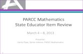 PARCC Mathematics State Educator Item Review3pf92a428h7y2o2e1d3olqk2-wpengine.netdna-ssl.com/.../2013/02/P… · 7-10 pts (3-6) 1 For the purposes of the PARCC Mathematics assessments,
