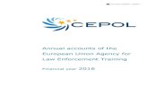 Annual accounts of the European Union Agency for Law … accounts... · 2017. 7. 17. · Annual accounts of the European Union Agency for Law Enforcement Training 2016 7 BALANCE SHEET