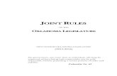 JOINT RULES - Oklahoma House of Representatives Rules 54th... · 2015. 3. 12. · JOINT RULES. OF THE . OKLAHOMA LEGISLATURE. FIFTY-FOURTH OKLAHOMA LEGISLATURE (2013-2014) No government,