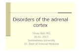 Disorders of the adrenal cortex - Semmelweis Egyetem · Evaluation of adrenal masses 10-20% of subjects at autopsy have adrenocortical adenomas 90% of incidentalomas are nonfunctioning