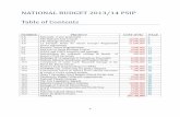 NATIONAL BUDGET 2013/14 PSIP Table of Contents · NATIONAL BUDGET 2013/14 PSIP Table of Contents NUMBER PROJECT COST (TT$) PAGE 0.0 Rationale- 4 year projections 1 1.0 The National