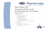 Synergy SIS– TeacherVUE and Grade ook Training...Parts of the Synergy Screen REVIEW Once you login to the Synergy Screen you will see something like this below: The six main areas