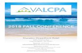 2018 FALL CONFERENCEvalcpa.org/wp-content/uploads/2018/06/VALCPA2018-2.pdf · Sheraton Oceanfront Hotel 3501 Atlantic Ave Virginia Beach, VA 23451 Register online at VALCPA2018conference.eventbrite.com