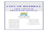 CITY COUNCIL PROTOCOL MANUAL - MRSCmrsc.org/Corporate/media/MediaLibrary/SampleDocuments/... · 2019. 2. 14. · 1.03 Purpose of City Council Protocol Manual The City of Bothell has