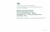 House of Commons International Development Committee · 2 Legacy Report transparency about resources assigned to tackling Ebola, an issue pursued by the House of Commons Public Accounts