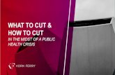 WHAT TO CUT & HOW TO CUT · what to cut & how to cut in the midst ofa public health crisis