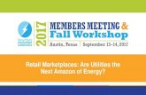 Retail Marketplaces: Are Utilities the Next Amazon of Energy?...Retail Marketplaces: Are Utilities the Next Amazon of Energy? Panelists David Quin Director of Marketing and Customer