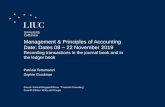 Management & Principles of Accounting Date: Dates 08 22 ...my.liuc.it/MatSup/2019/A86012/2019 11 13 recording... · accounts payable, retained earnings etc.) Recording transactions
