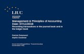 Management & Principles of Accounting Date: 07/11/2018my.liuc.it/MatSup/2018/A86012/2018 11 07 recording...buildings, accounts payable, retained earnings etc.) • A T-account (or