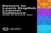 Return to Learn English Learner Guidance to Learn...ETU TO LEA EGLIS LEAE GUIDACE | 2020fi21 SCOOL EA 4 Olahoma State Department of Education If a K-12 student is enrolled in a distance