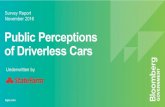 Survey Report November 2016 Public Perceptions of Driverless Cars … · of Driverless Cars ... cars Seeing one operate first hand 9. Consumers can envision many potential benefits