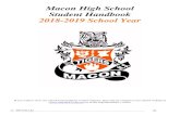 Macon High School Student Handbook 2018-2019 School Year€¦ · Macon High School Student Handbook 2018-2019 School Year If you wish to view our school board policies in their entirety,