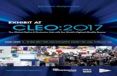 Exhibitor Prospectus - CLEO · MArkEtS 61.5 AvErAgE LEAdS PEr Exhibitor 8 55 CoUntriES rEPrESEntEd 1,434+ intErnAtionAL bUyErS Exhibiting at CLEO is a grEat vaLuE With more than 4,600