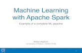 Machine Learning with Apache Spark · Machine Learning with Apache Spark Example of a complete ML pipeline Matteo Migliorini University of Padua, CERN IT-DB!1. Use case!2 • Topology