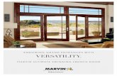 ENDOWING GRAND ENTRANCES WITH VERSATILITY. · for more information on the Marvin Swinging French Door. FEATURES • Available in Inswing, Outswing and Arch ... • Raised or flat