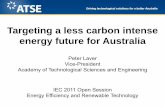 Targeting a less carbon intense energy future for Australia · Thursday, 25th March 2010, 1.00pm 1. Australia faces a major challenge if it is to drastically reduce the carbon intensity